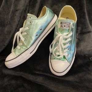 Metallic Green Converse Shoes